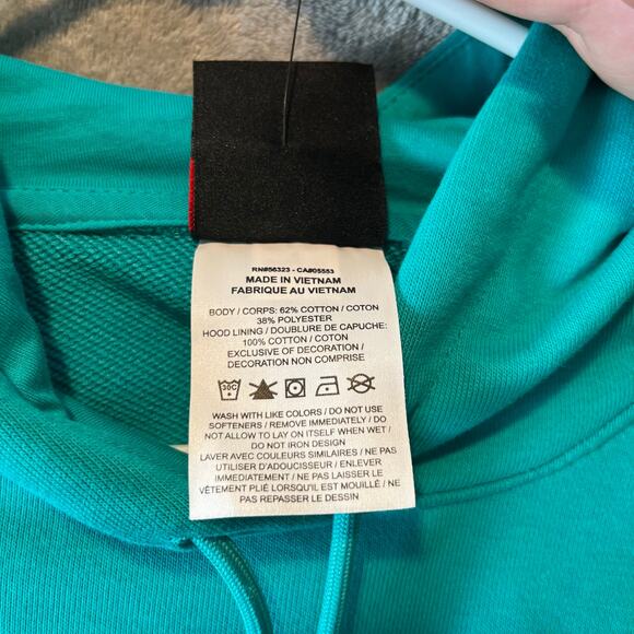 Jordan Sport Cropped Fleece Hoodie Emerald Green Dri Fit Small New - Picture 4 of 8